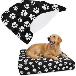 غطاء سرير DUKE&LEFTY Furever Dogbed - غطاء سرير ناعم للحيوانات الأليفة قابل للتمدد - عالمي - سهل الإزالة (خالي من السحاب) - أسود/كبير in Kuwait