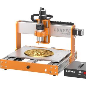 LUNYEE 4040 Nova CNC Router Machine, 800W Router with ER11 Collet, HG15 Linear Rails & Ball Screws on XYZ Axis, 400 x 400mm Work Area, NEMA 23 Motors, Desktop CNC for Aluminum, Wood, Acrylic, PCB in Kuwait