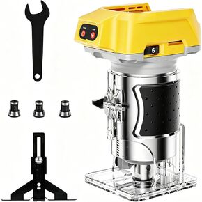 Cordless Router Tool Compatible with DeWalt 20V Battery(Battery Not Included), 800W Brushless Motor 30,000RPM 6-Speed, Depth Adjustment, Edge Guide for Woodworking, Edge Trimming, Grooving in Kuwait