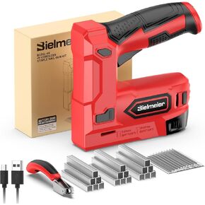4V Cordless 2-in-1 Red Nailer Kit, Stapler with Nails and Staples, Compact Design in Saudi Arabia