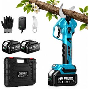 SEESII Electric Pruning Shears for Gardening: 1.8" Cutting Cordless Power Pruner - Brushless Motor, Dual 4.0Ah Battery, 4 Levels Adjustable Extra SK5 Blade Branches Cutter For Tree & Flower Trimming in Kuwait