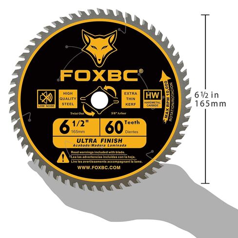 FOXBC 6-1/2 inch Circular Saw Blade for Wood, 60-Tooth, Ultra Fine Finish - 2PK in Kuwait