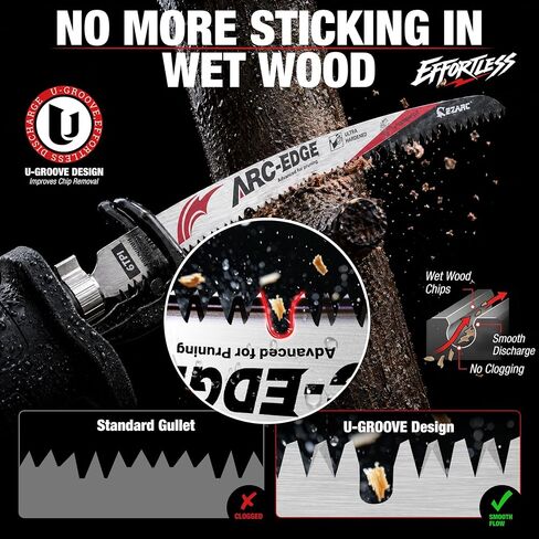 EZARC Arc Edge Reciprocating Saw Blades, 15-Inch 6TPI for Pruning, 3-Pack | U-Groove Chip Removal, Extra-Long Arc Edge, Fleam Ground Teeth, Deep Gullets, Up to 3x Life, for Tree Trimming, Green Wood in Kuwait