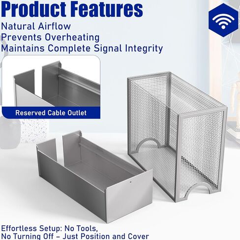 WiFi Jammer Signal Blocker Large WiFi Router Cover Blocks 90% of Router Emf & 5G Faraday Cage for WiFi Router for 5G & Standard Routers 12.6" L X 5.3" W X 12.4" H in Kuwait