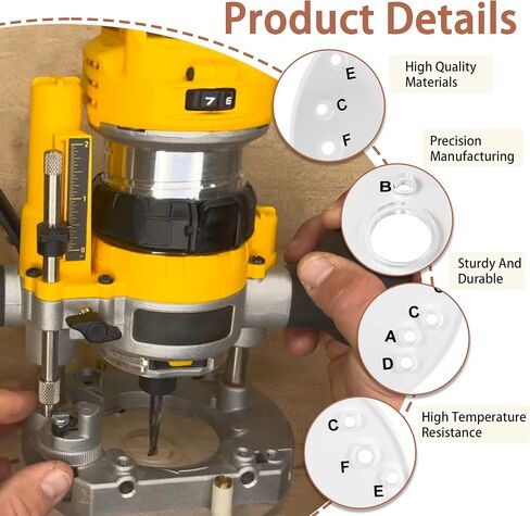 71369 6-1/2" Router Base Plate with Letter Marked Holes Fits for Porter Cable, Bos-ch, Craftsman, Dewalt, Hitachi, Ryobi in Kuwait