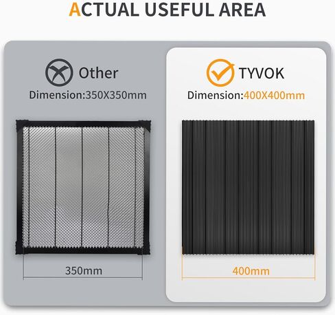 Puikos Oxidation Version Up Honeycomb Laser Bed 400 x 400 mm Working Table | For XTool M2/D1/D1 Pro, Most Laser Engraver Cutting Machine, Engraver Machine Accessories, Fast Heat Dissipation in Kuwait