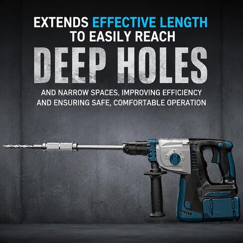 SDS Plus Extension Adapter with 11.8'' Total Length System (3.74'' Adapter + Extension Shaft), Heavy Duty Alloy Steel Rotary Hammer Extension for Drill Bits & Hole Saws in Kuwait