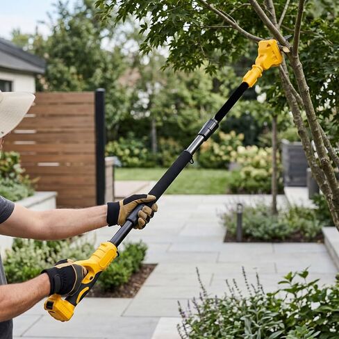 Garosa Cordless Pole Saw Extension Pole 180 Degree Rotating Head | 3.28-4.92FT 3 Section Adjustable, Pruning Saw Extension Pole, with Dual Locking System and Sweat Proof Foam Grip, 20V Battery in Kuwait