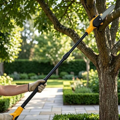 Garosa Cordless Pole Saw Extension Pole 180 Degree Rotating Head | 3.28-4.92FT 3 Section Adjustable, Pruning Saw Extension Pole, with Dual Locking System and Sweat Proof Foam Grip, 20V Battery in Kuwait