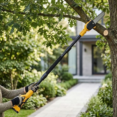 Garosa Cordless Pole Saw Extension Pole 180 Degree Rotating Head | 3.28-4.92FT 3 Section Adjustable, Pruning Saw Extension Pole, with Dual Locking System and Sweat Proof Foam Grip, 20V Battery in Kuwait