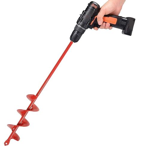 TCBWFY Auger Drill Bit 2x14.6inch Garden Plant Flower Bulb Auger Rapid Planter Bulb & Bedding Plant Auger for 3/8" Hex Drive Earth Drill Fence Post Umbrella Hole Digger in Kuwait