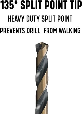 15/32 HSS Split Point Black and Gold Mechanic Length Drill Bit in Kuwait