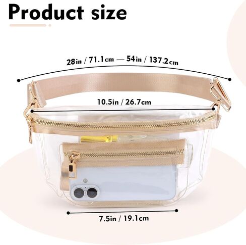 Clear Bag for Stadium Events Transparent Belt Fanny Pack Waist Clear Crossbody Stadium Bag Purse for Concerts Sports Events for Women Men in Saudi Arabia