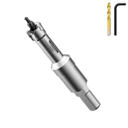 Mollom 2-5/16" (59mm) Heavy Duty Carbide Hole Saw with 2 Pilot Bits | Industrial-grade Hole Cutters for cutting Stainless Steel,Mild Steel, Iron,Copper,Brass,Aluminum,Plastic in Saudi Arabia