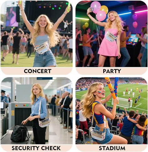 Clear Bag for Stadium Events Transparent Belt Fanny Pack Waist Clear Crossbody Stadium Bag Purse for Concerts Sports Events for Women Men in Saudi Arabia