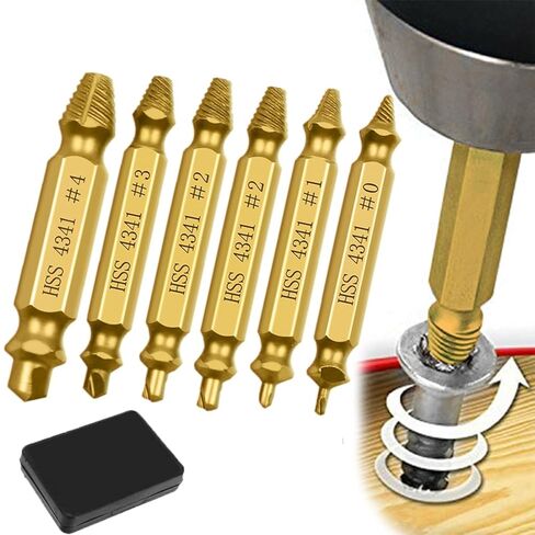 Screw Extractor Drill Bit Set – Professional Drill Bit Kit for Stripped and Broken Screw Removal (6Pcs) in Kuwait