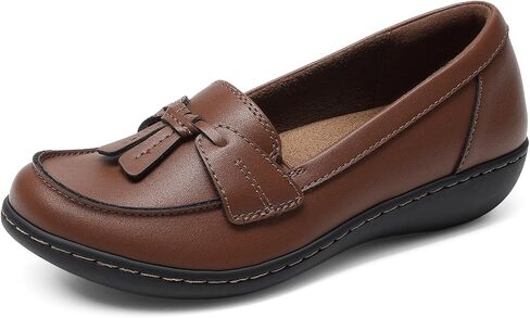 DREAM PAIRS Women Comfort Business Casual Dressy Loafers | Comfortable Wide Toe Design, Breathable sweat-absorbing insole with arch support slip-on loafer for office & daily commuting in Kuwait