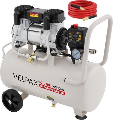 Ultra Quiet Air Compressor, Only 60dB, 6.4 Gallon Tank, Oil-Free, 110V/60Hz 2HP, 6.71CFM@115PSI, Air Compressor Perfect for Spray Painting, Auto Repair, Tire inflation, Woodwork nailing in Kuwait