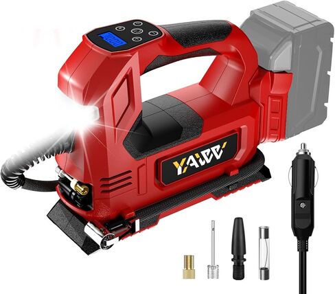 Cordless Tire Inflator Air Compressor Compatible with Milwaukee 18V Battery,160PSI Portable LED Light Handheld Pump with Digital Pressure Gauge Cars Motorcycles Bikes Balls(Battery Not Included) in Kuwait