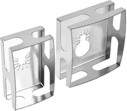 2 PCS Outlet Box Cutter Stainless Steel, Square Slot Cutter for Oscillating Tools for Dewalt 20V & Milwukee M18 Oscillating Multi-Cutting Tool Blade in Drywall, Wood & Plastic in Kuwait