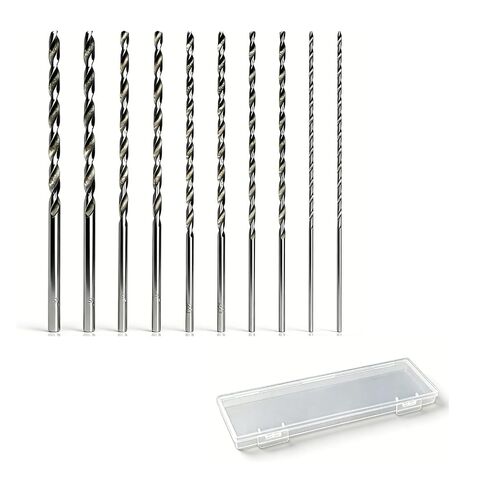 10 Piece 150mm Extra Long HSS Twist Drill Bit Set, 5 Different Sizes, Two of Each, Straight Shank 2-5mm for Wood Plastic and Aluminum in Kuwait