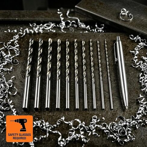 10 Piece 150mm Extra Long HSS Twist Drill Bit Set, 5 Different Sizes, Two of Each, Straight Shank 2-5mm for Wood Plastic and Aluminum in Kuwait