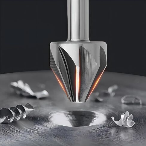 60° Countersink Drill Bit HHS 32mm Cutting Diameter - High Speed Steel Chamfer Mill Cutter with 8 Flutes for Wood, Plastic, Aluminum, PCB Board in Kuwait