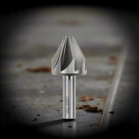 60° Countersink Drill Bit HHS 32mm Cutting Diameter - High Speed Steel Chamfer Mill Cutter with 8 Flutes for Wood, Plastic, Aluminum, PCB Board in Kuwait