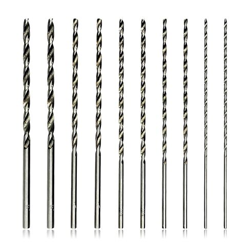 HSS Twist Drill Bit Set 150mm Extra Long,10 Piece | Extra Long Drill Bit Set,Straight Shank 2mm-5mm,Premium HSS Material,Efficient Twisted Flutes,Woodworking Projects in Kuwait