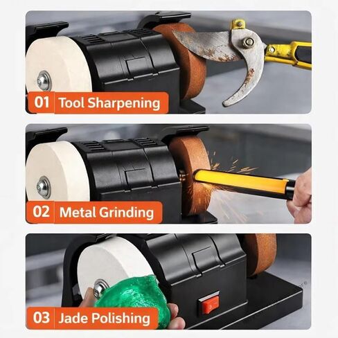 Mini Bench Grinder with AC Adapter,2000-10000 RPM Variable Speed Electric Multi-Purpose Grinding Machine with 4 Wheels,for Sharpen Knives,Metal,Drills,Steel,Jewelry,Rust Removal,Buffing in Kuwait