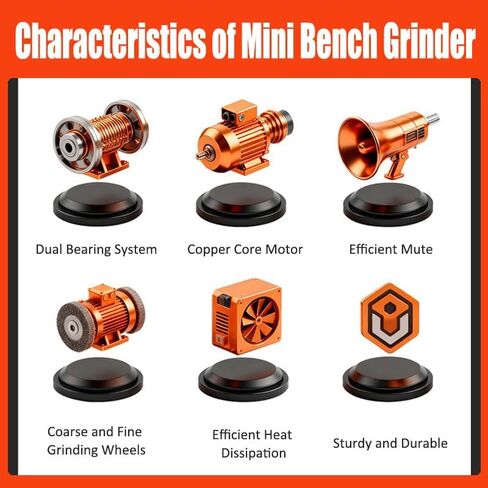 Mini Bench Grinder with AC Adapter,2000-10000 RPM Variable Speed Electric Multi-Purpose Grinding Machine with 4 Wheels,for Sharpen Knives,Metal,Drills,Steel,Jewelry,Rust Removal,Buffing in Kuwait