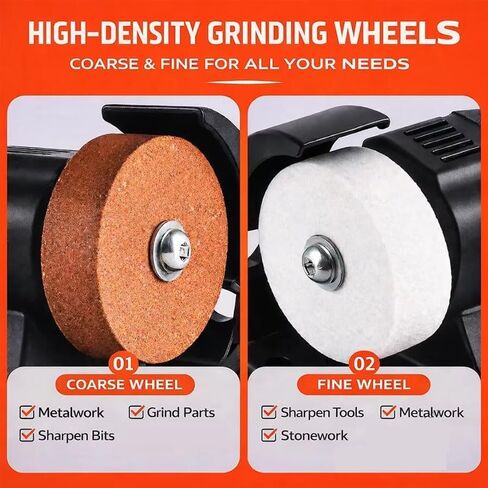 Mini Bench Grinder with AC Adapter,2000-10000 RPM Variable Speed Electric Multi-Purpose Grinding Machine with 4 Wheels,for Sharpen Knives,Metal,Drills,Steel,Jewelry,Rust Removal,Buffing in Kuwait