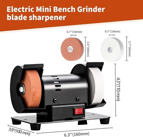 Mini Bench Grinder with AC Adapter,2000-10000 RPM Variable Speed Electric Multi-Purpose Grinding Machine with 4 Wheels,for Sharpen Knives,Metal,Drills,Steel,Jewelry,Rust Removal,Buffing in Kuwait