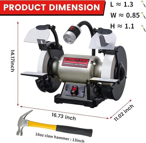 BUCKTOOL 8 Inch 3/4 HP Low-Speed Bench Grinder fit CBN Wheel Professional Wobble-free Wheel Grinder TDS-200C4HL in Kuwait