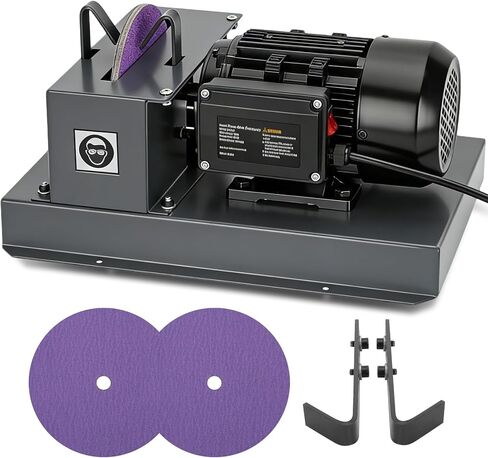 Lawn Mower Blade Sharpener, Upgraded 2/3HP 500W Lawnmower Bench Grinder | 7-Inch Ceramic Grinding Wheel, Extra 60-Grit Ceramic Sandpapers, 30°/40° Brackets, for High/Low Lift, Gator & Flat Blades in Kuwait