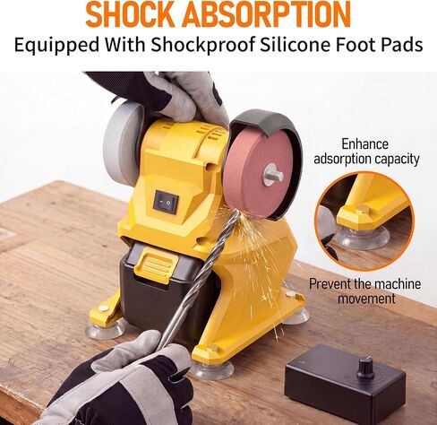 Mini Bench Grinder Compatible with Dewalt 20V Battery(No Battery) | Cordless Bench Grinder with Dual Grinding Wheels for Sharpen Knives, Drills, Steel, Rust Removal in Kuwait
