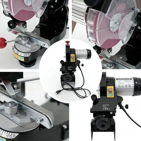 Electric Chainsaw Sharpener, 230W Bench Chain Grinder 3000 RPM, 145mm Grinding Wheel Adjustable Angle Universal Saw Chain Sharpening Tool for All Chainsaw in Kuwait