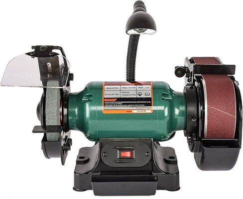 JEGS Bench Grinder And Belt Sander Combo | 6in. Diameter Grinder | 2in. Wide Sander And 90-Degree Tilt Adjustment | Adjustable Work Light | 6 Foot Cord | 110 Volt / 60 Hz, 2.5 Amp Motor in Kuwait
