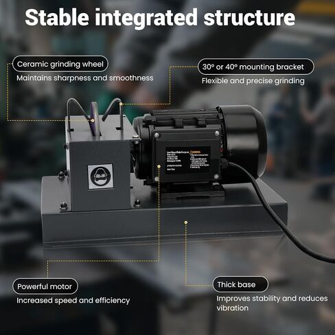 Lawn Mower Blade Bench Grinder, 1HP 750W Lawn Blade Sharpener, LawnMower Blade Sharpeners with 30° 40° Adjustable Brackets, 9 Inch Ceramic Sandpaperfor High/Low Lift, Gator, Flat Blades in Kuwait