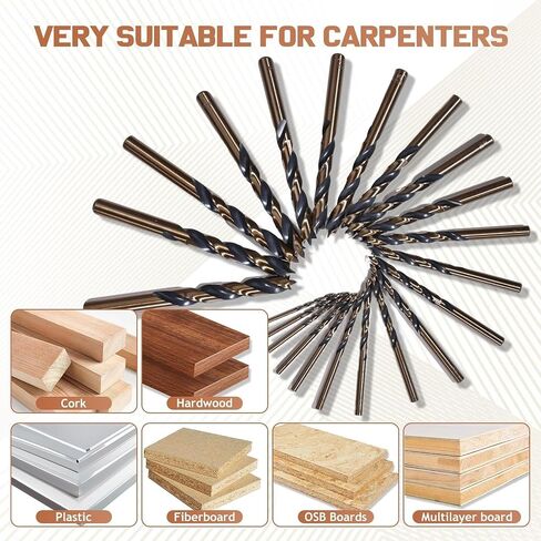 25Pcs Metric Drill Bit Set, HSS Brad Point Drill Bit Set, 1-13mm (0.5mm Step) Brad Point Drill Bits for Woodworking, Wood Drill Bits for Hardwood Softwood with Storage Case in Kuwait