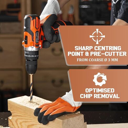25Pcs Metric Drill Bit Set, HSS Brad Point Drill Bit Set, 1-13mm (0.5mm Step) Brad Point Drill Bits for Woodworking, Wood Drill Bits for Hardwood Softwood with Storage Case in Kuwait