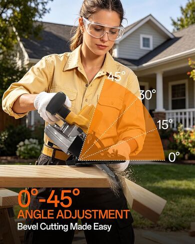 7-1/4" Circular Saw Compatible with Dewalt 20V Max Battery(No Battery) | Cordless Circular Saws with 2 Blades (40T&24T), 0-45°Bevel, 7000RPM for Wood PVC Cutting in Kuwait