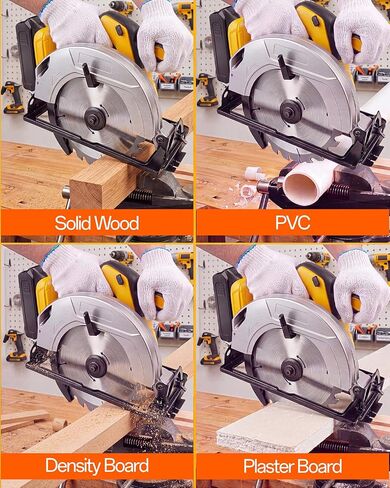 7-1/4" Circular Saw Compatible with Dewalt 20V Max Battery(No Battery) | Cordless Circular Saws with 2 Blades (40T&24T), 0-45°Bevel, 7000RPM for Wood PVC Cutting in Kuwait