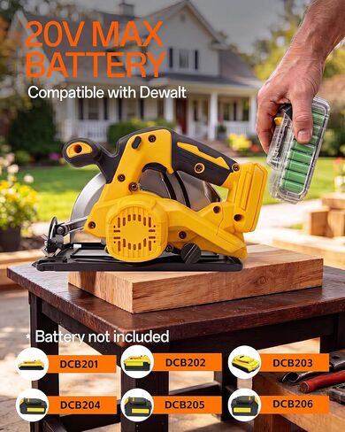 7-1/4" Circular Saw Compatible with Dewalt 20V Max Battery(No Battery) | Cordless Circular Saws with 2 Blades (40T&24T), 0-45°Bevel, 7000RPM for Wood PVC Cutting in Kuwait