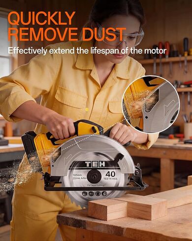 7-1/4" Circular Saw Compatible with Dewalt 20V Max Battery(No Battery) | Cordless Circular Saws with 2 Blades (40T&24T), 0-45°Bevel, 7000RPM for Wood PVC Cutting in Kuwait