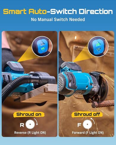 Seesii 21V Brushless 3" Cordless Cut-Off Tool with 2x 4.0Ah Batteries, 20000 RPM Mini Angle Grinder with 0.1s Safety Brake & Forward/Reverse, Cordless Cutter for Metal, Tile, Rebar in Kuwait