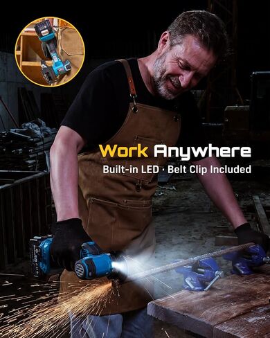 Seesii 21V Brushless 3" Cordless Cut-Off Tool with 2x 4.0Ah Batteries, 20000 RPM Mini Angle Grinder with 0.1s Safety Brake & Forward/Reverse, Cordless Cutter for Metal, Tile, Rebar in Kuwait