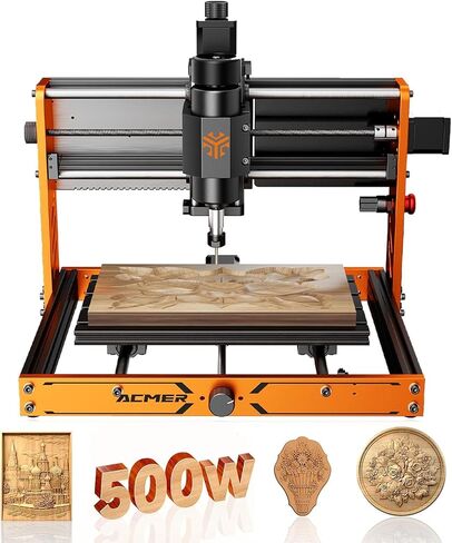 CNC Router Machine, ACMER Ascarva 3 S 500W CNC Milling Machine, Working Area 11.81" x 7.09" x 3.07" for Wood Plastic Metal Acrylic MDF Nylon Carving Cutting in Kuwait