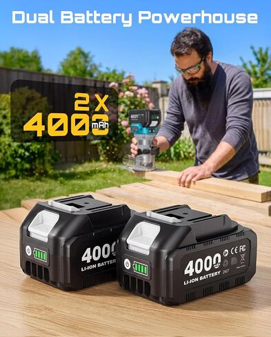 SEESII Cordless Wood Router, 21V Brushless Compact Palm Router with 2×4.0Ah Battery, Aluminum Base, LED Display, Dust Extraction, 6-Speed Adjustment & 8PCS 1/4"Router Bits, Trimmer for Woodworking in Kuwait