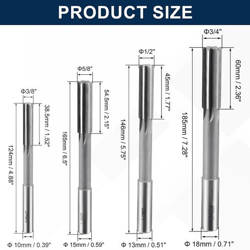 4 قطعة HSS مجموعة مخرطة الرمي 1/8 "3/16" 1/4 "5/16" H7 دقة 6 مزامير مستقيمة عرقوب مستديرة لتصنيع الآلات in Kuwait